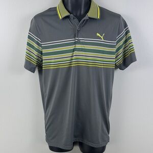 ✨3/$25✨ Puma Men's Polo Shirt with Green and White Stripes - S